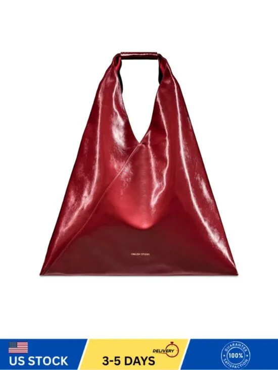 Wolf and Badger Savanna Vegan Leather Hobo Bag - Bordeaux Patent Color - Picture 1 of 5